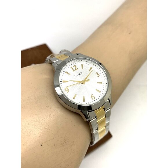 Timex Women's Watch TW2V35900 Quartz Silver Dial Two Tone Stainless Steel 32mm - Picture 6 of 14